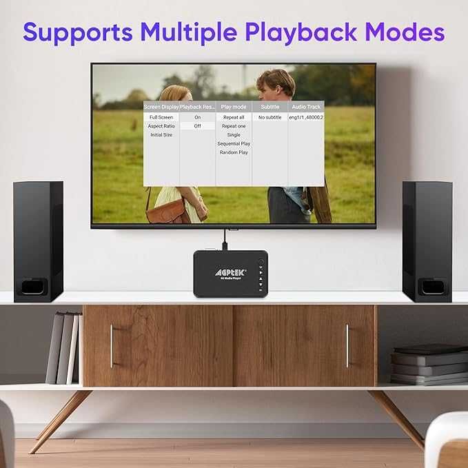 Media Playe AGPTEK 1080 P HDMI TV - Czarny