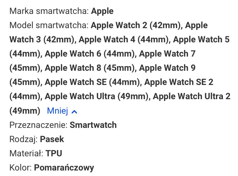 Pasek do apple watch se 42/44/45/49 mm