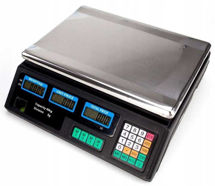 WAGA SKLEPOWA 40 kg 2g elektroniczna akumulatorowa magazynowa ładowana