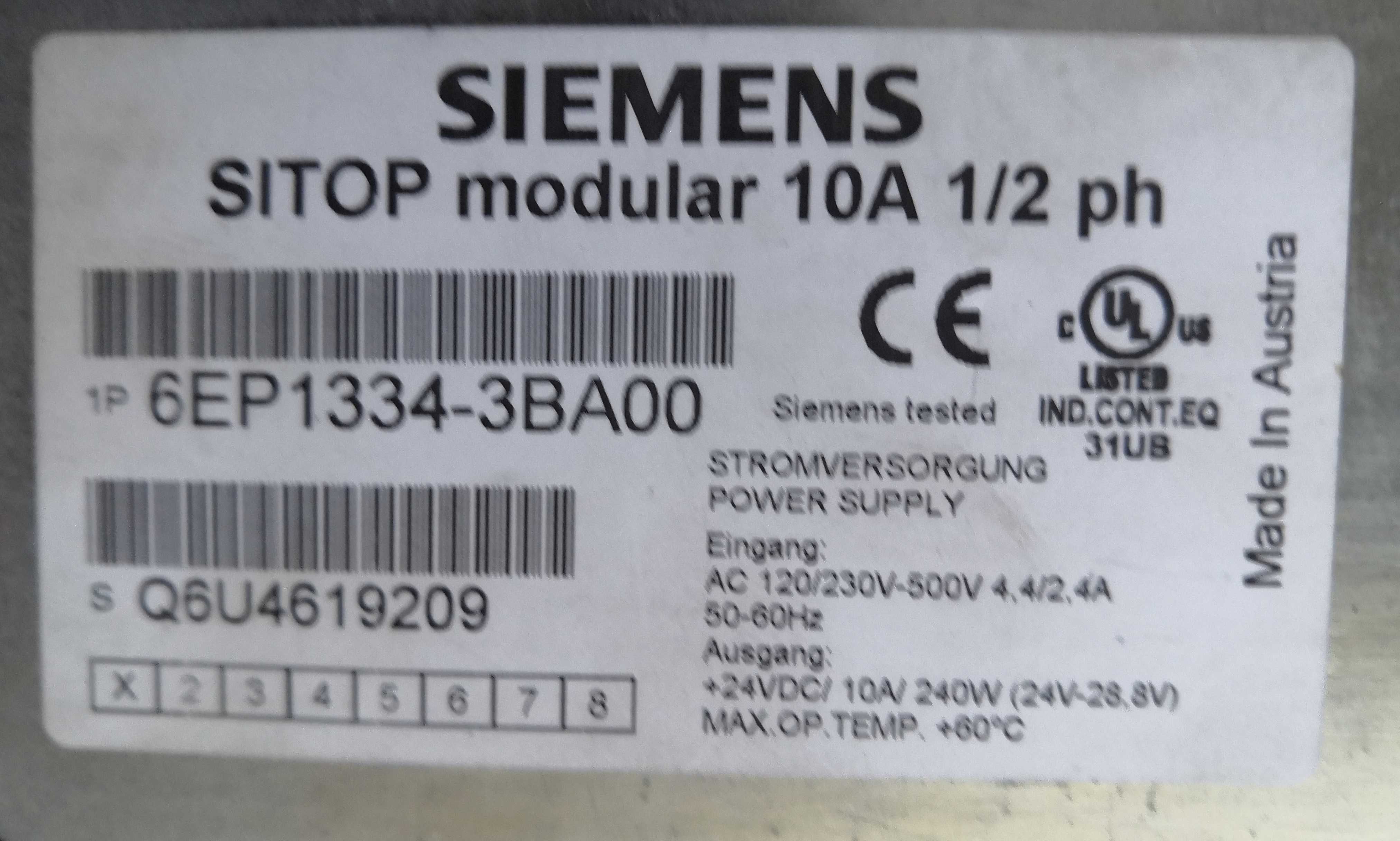 Fonte de alimentação SITOP PSU300S/3AC/DC24V/20A  Ref. 6EP1436-2BA10