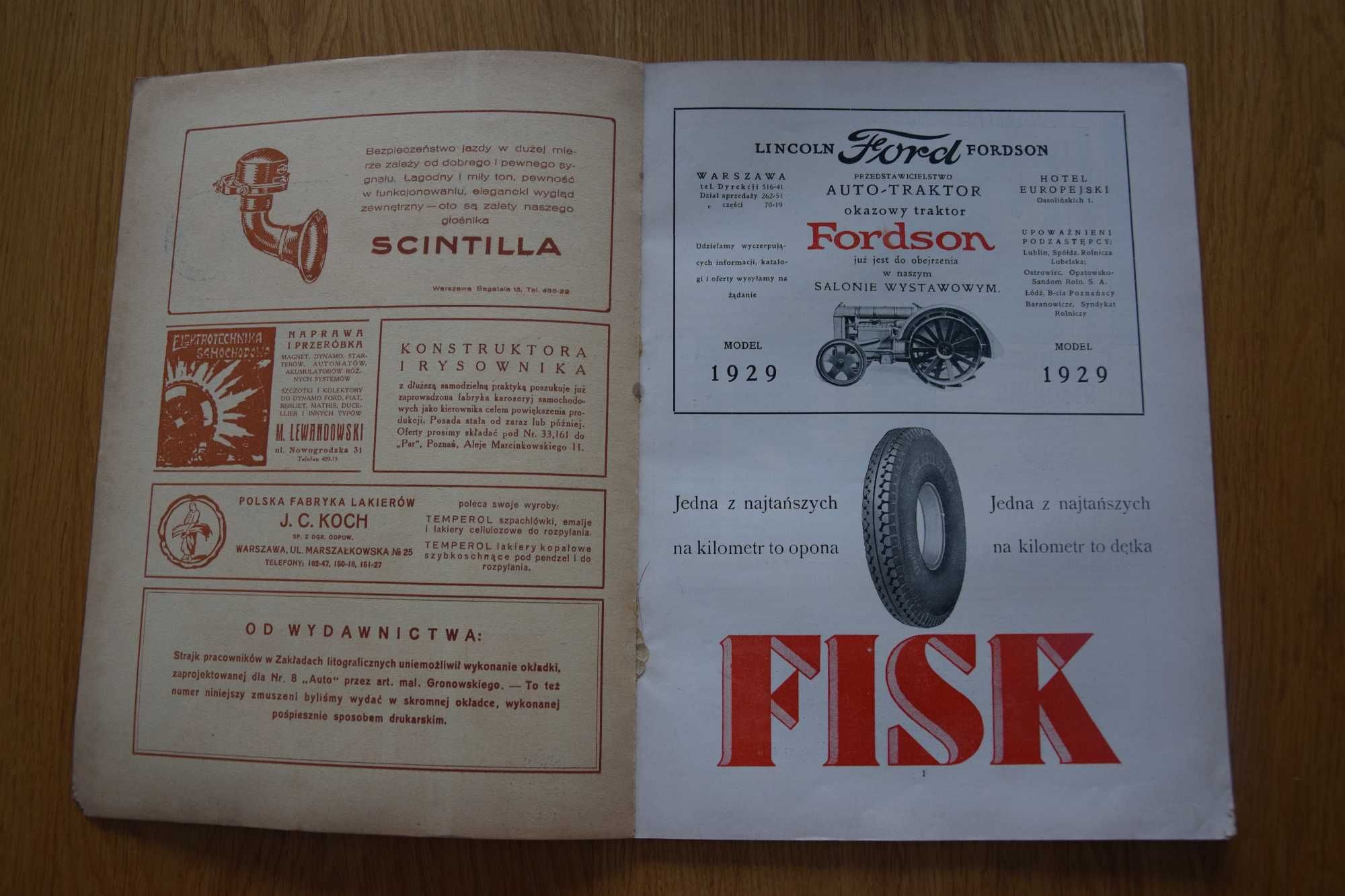 Instrukcja Katalog AUTO Rok 1929 2RP Fiat