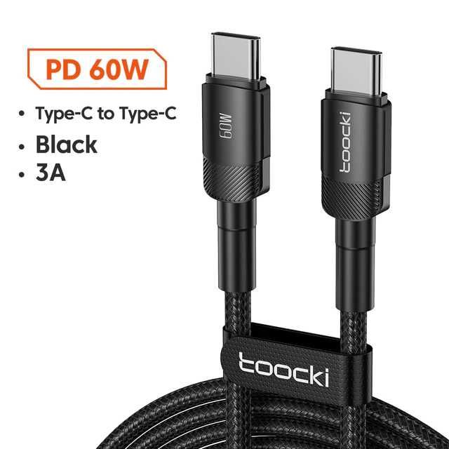 Toocki Type-c to Type-c 60W 3A 0.5m Кабель быстрой зарядки