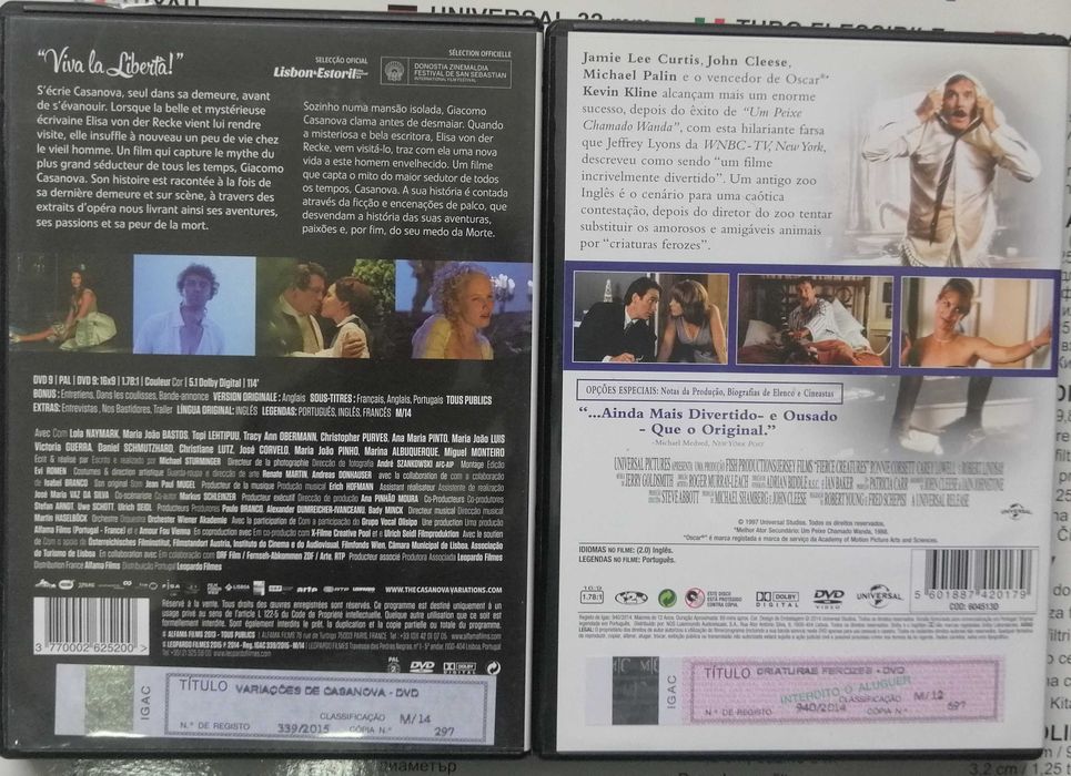 Casanova variations John Malkovich Criaturas ferozes John Cleese RAROS