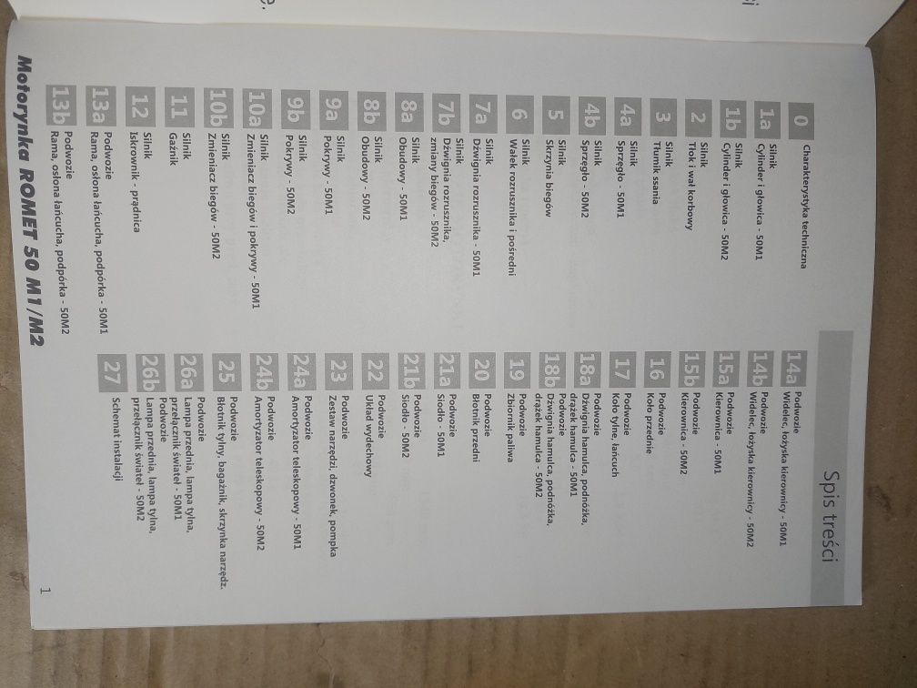 Instrukcja obsługi katalog czesci rama silnik romet motorynka