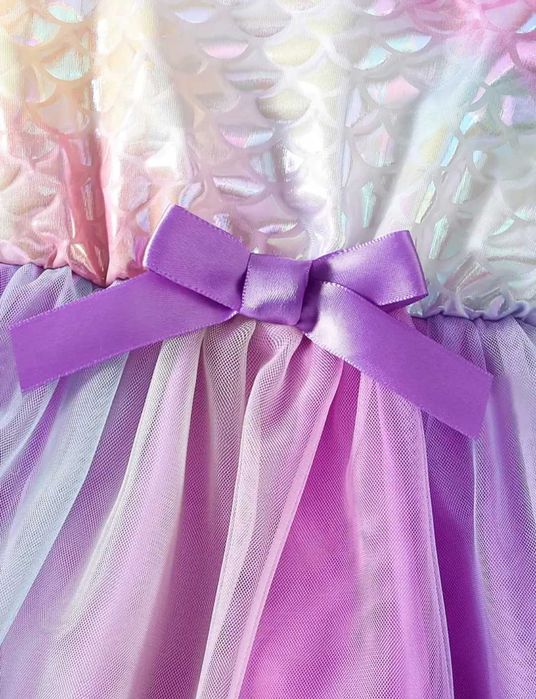 Śliczna sukienka Syrenka Ariel, r. 110/116 błyszczy