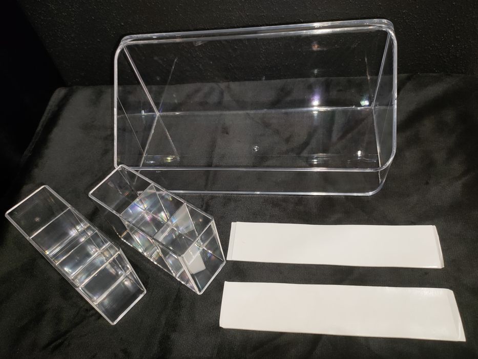 zestaw 4 organizerów przezroczysty organizer półka wisząca z przegródk