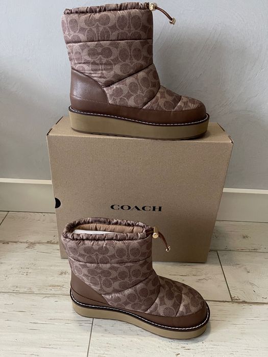 COACH original. Теплые сапоги кожа с нейлоном р 39
