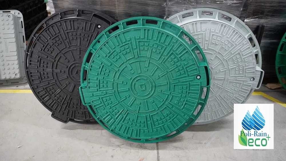 Właz ogrodowy, pokrywa studnia, szambo. Polimerowy Czarny A15! Ø600