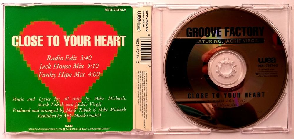 CDs Groove Factory feat.Jackie Virgil Close To Your Heart 1991r