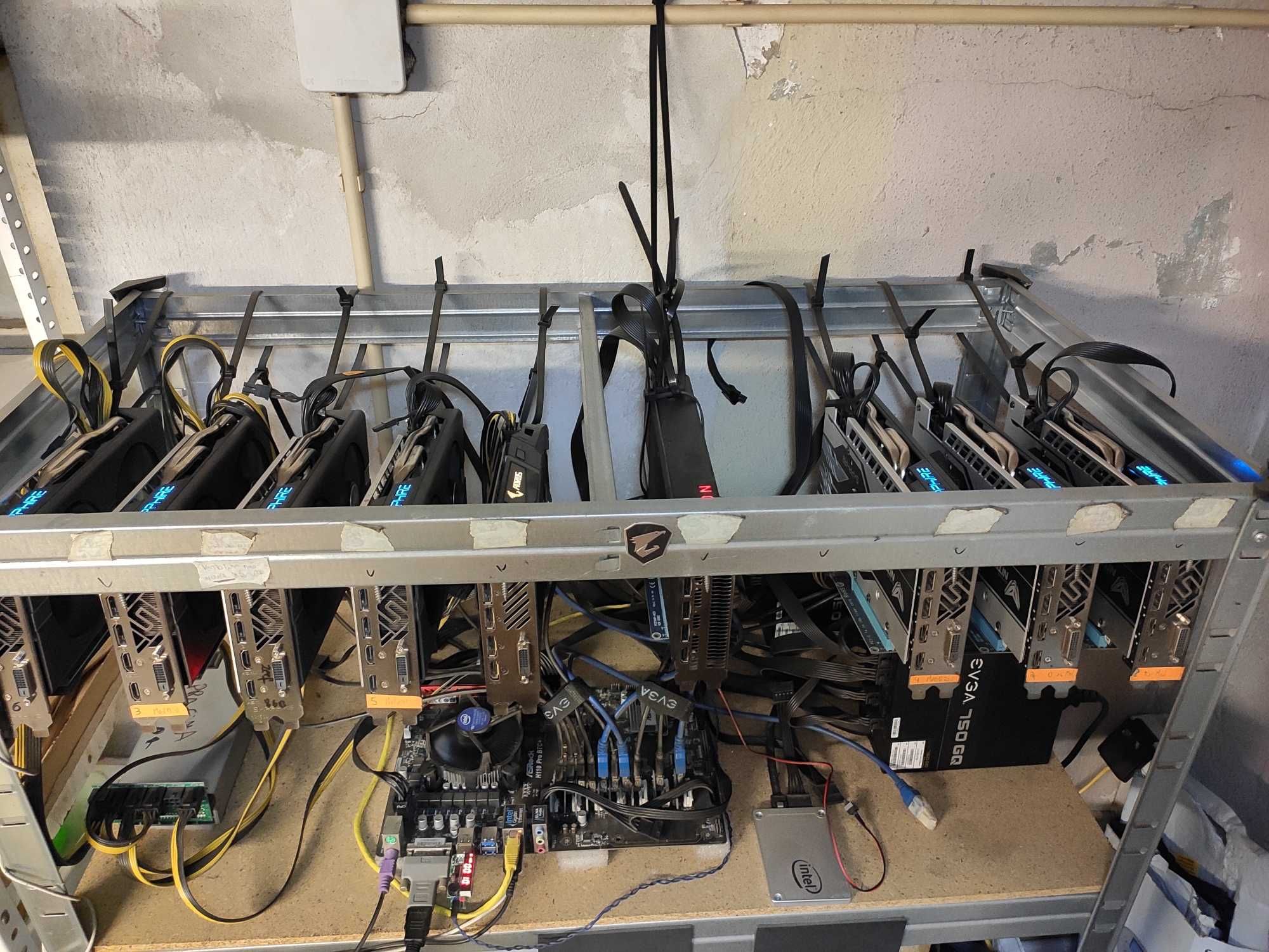 Rig de mineração | Mining rig | AMD RX580 Nitro+ e Vega 56