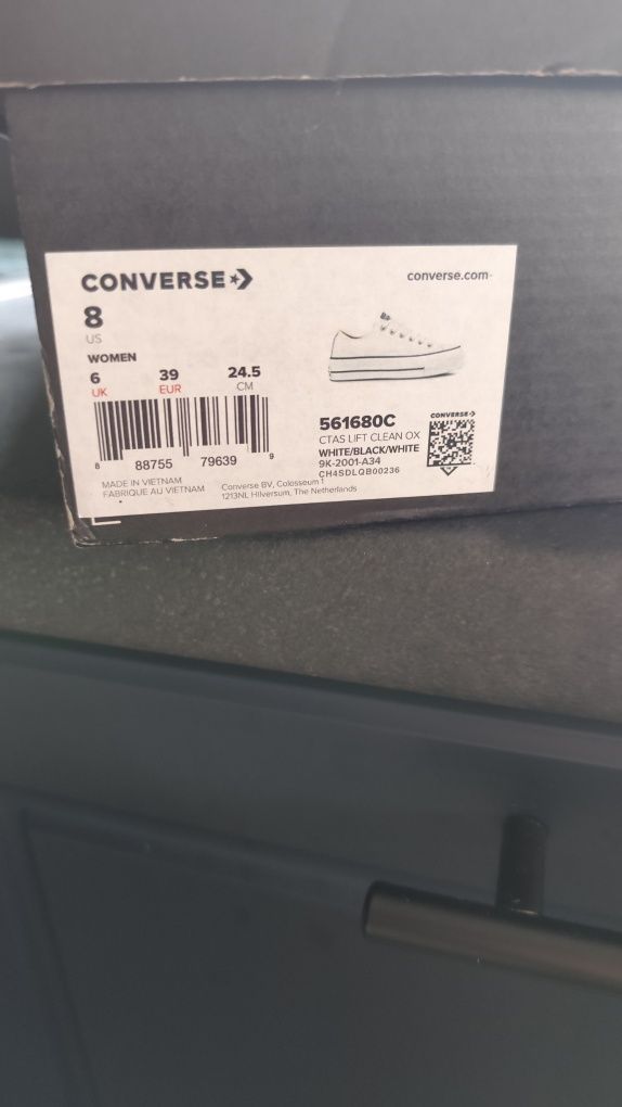 Converse białe skórzane na platformie jak nowe