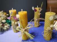 Свечи из вощины с лавандой и сухоцветом