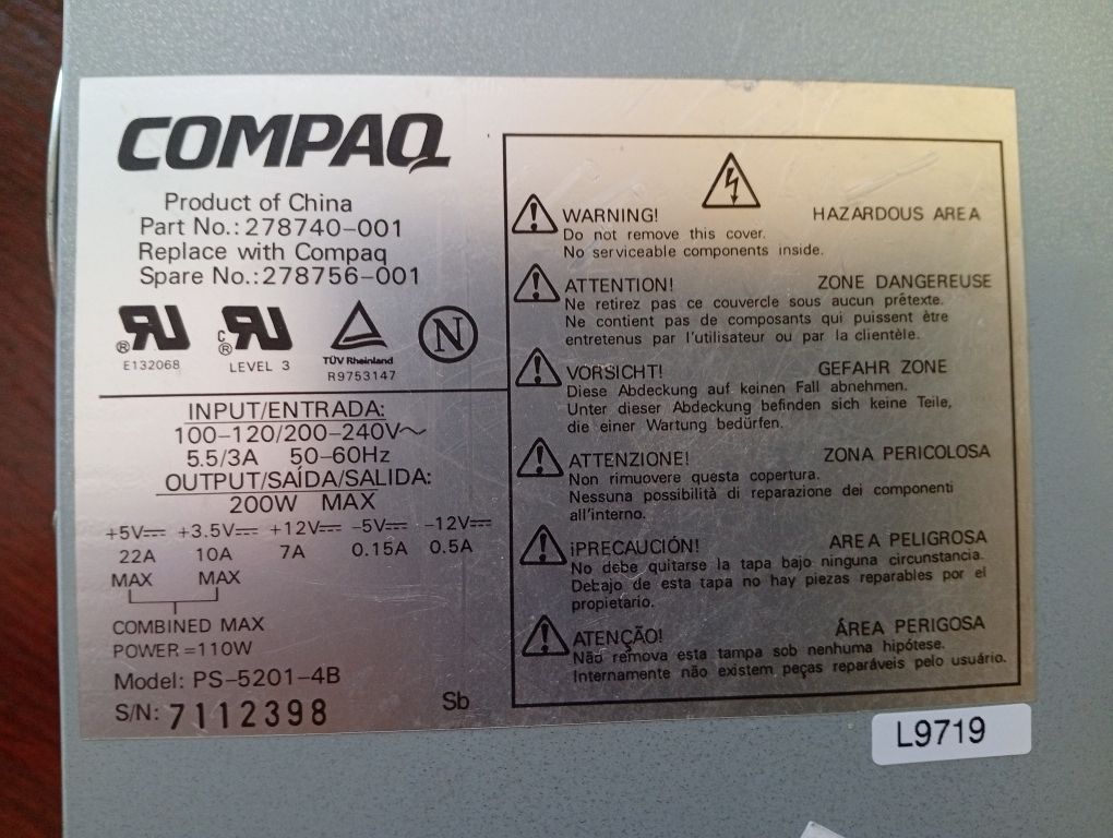 Zasilacz do komputera COMPAQ