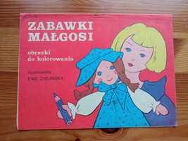 PRL 1980 rok Zabawki Małgosi - Obrazki do kolorowania NOWE!!