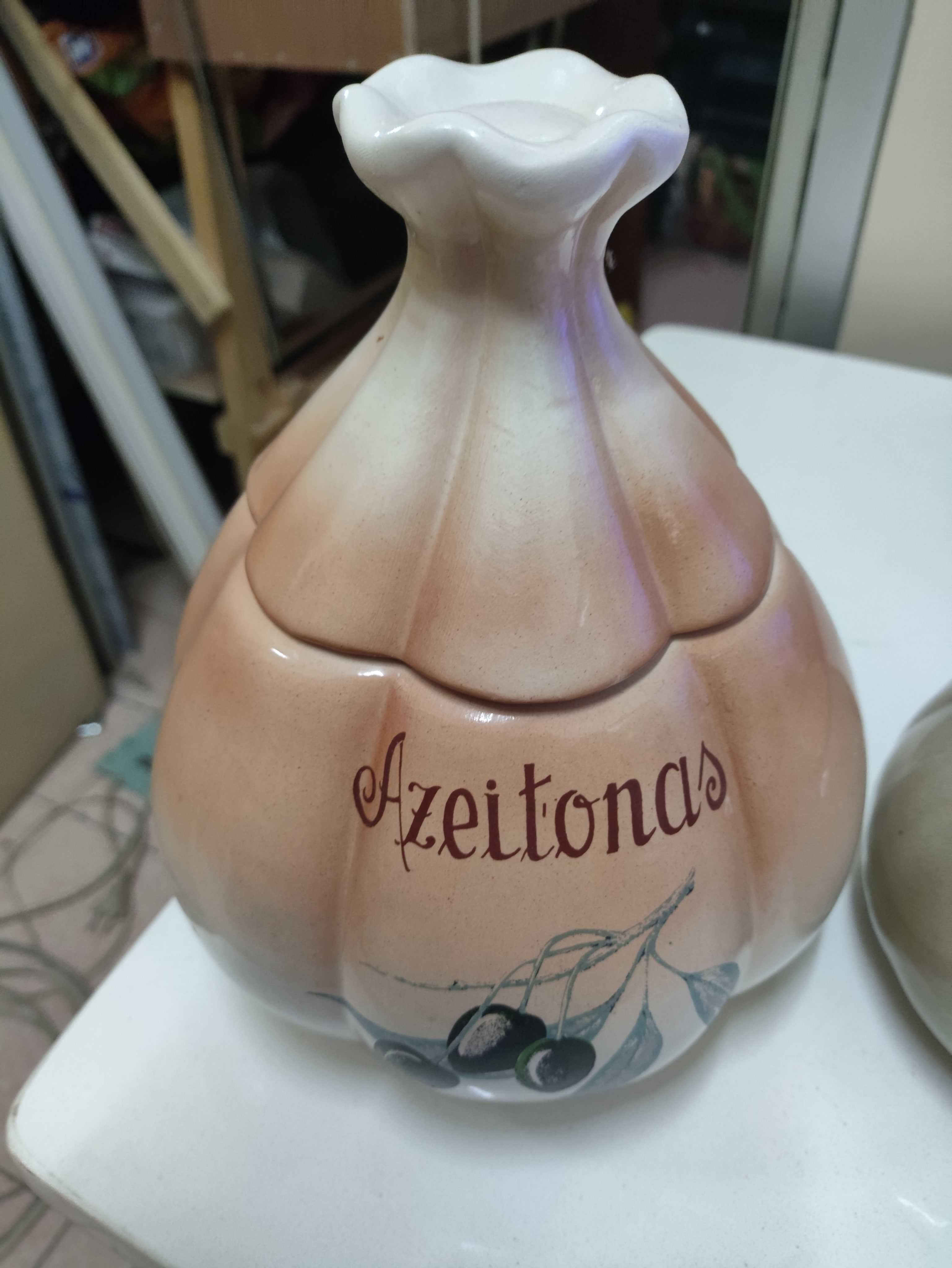 Vintage Antigos Pote cebolas e alhos em ceramica