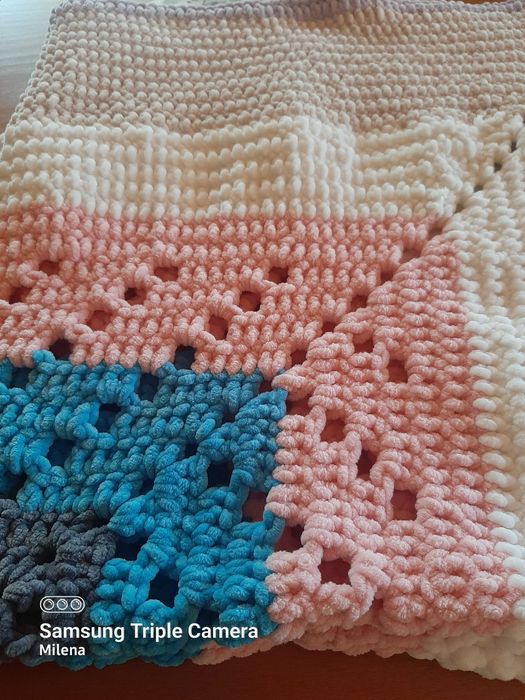 Koc dla dziecka, handmade, szydełko