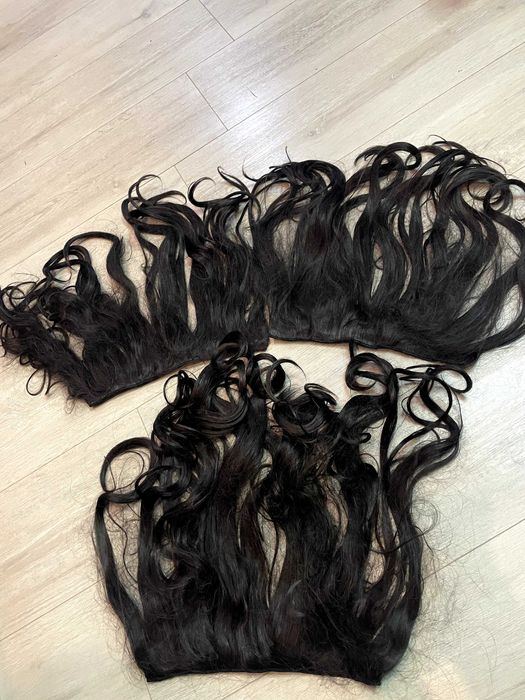 шиньйони на заколках Шиньон гофре черный теплый