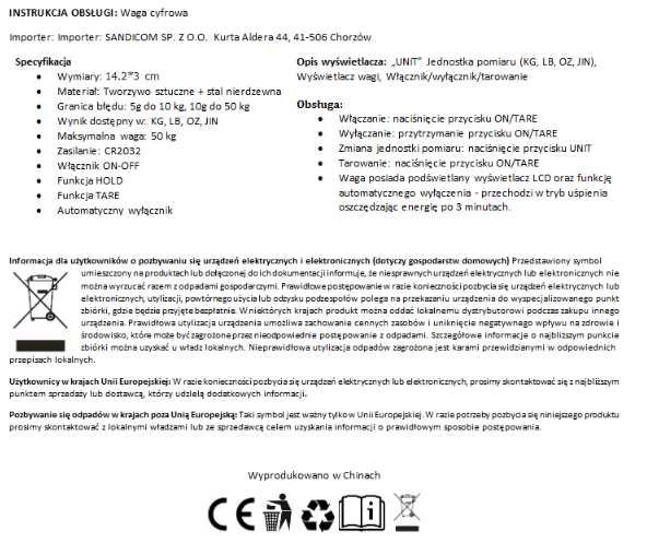 Waga bagażowa podróżna elektroniczna turystyczna lotnicza 50kg