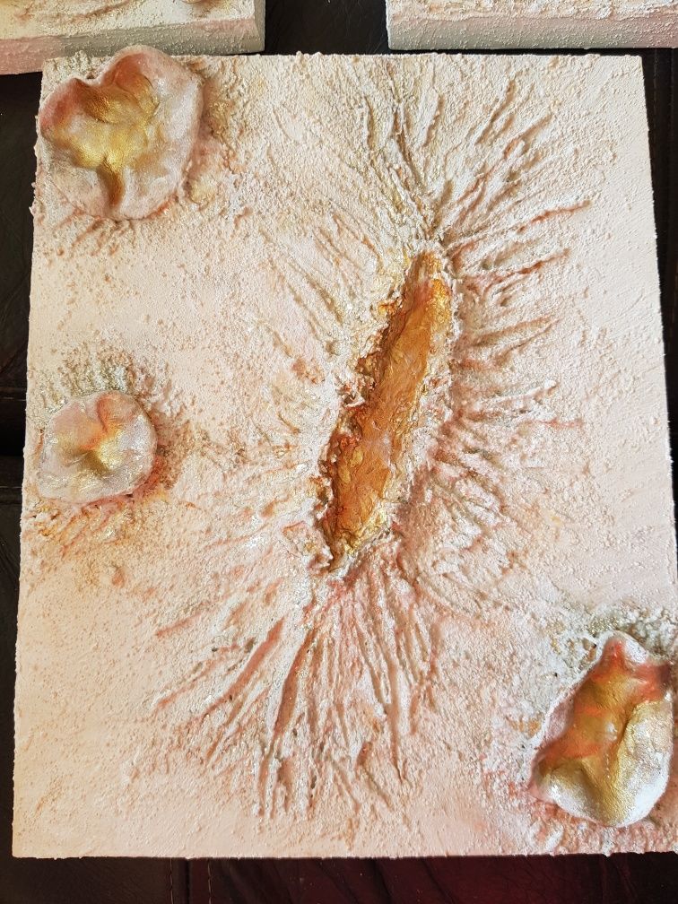 Zestaw nowoczesnych obrazów mix media handmade rękodzieło