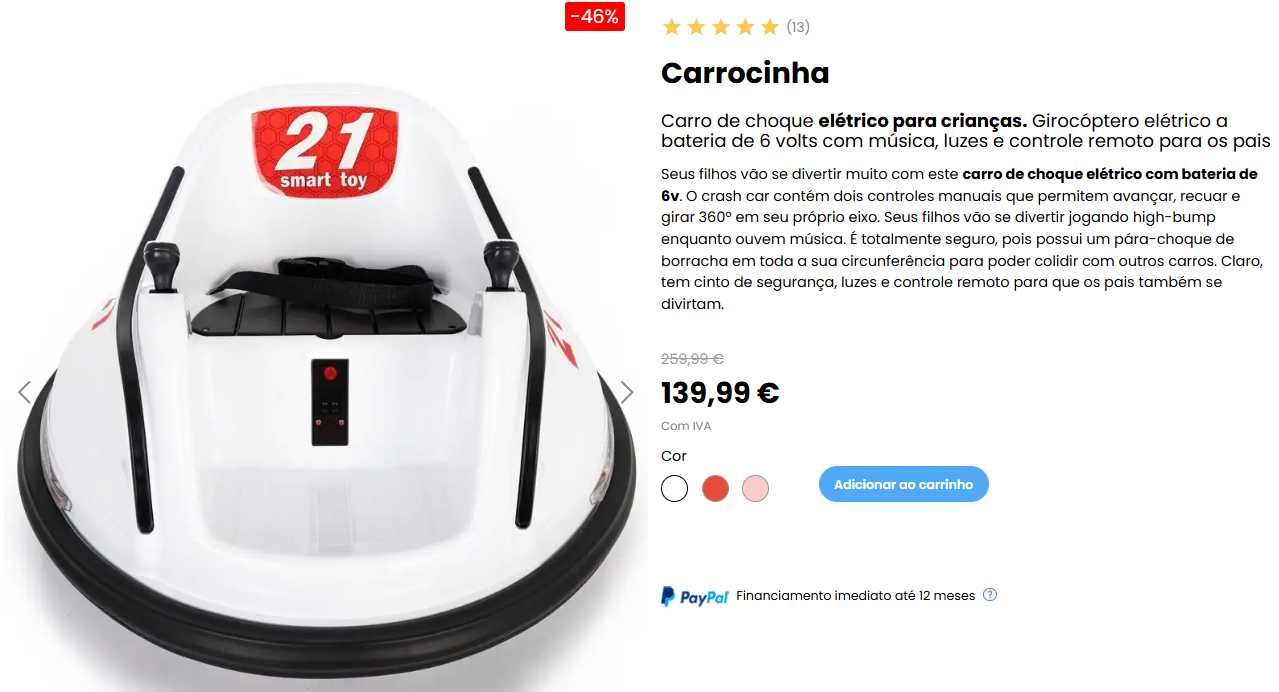 Carro elétrico para crianças