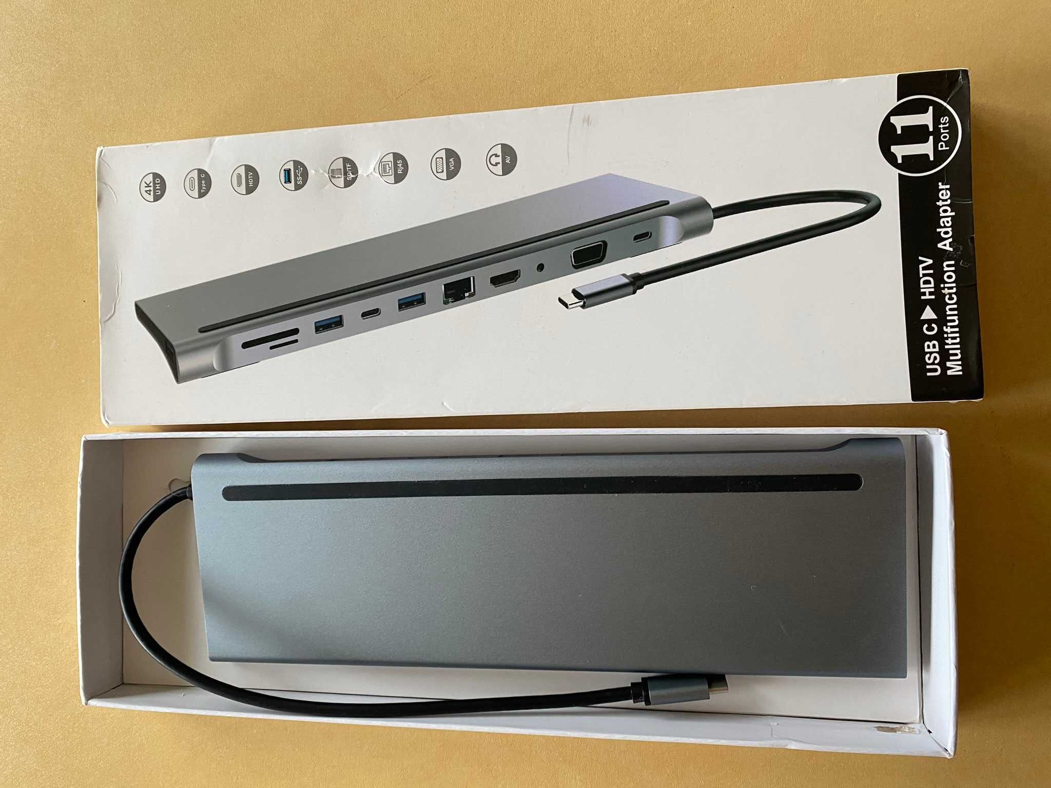 11 w 1 USB-C stacja dokująca USB 3.0 Adapter 4K kompatybilny z HDMI