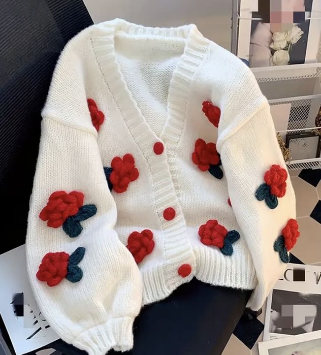 Kardigan sweter rozm M/L nowy Cieplutki