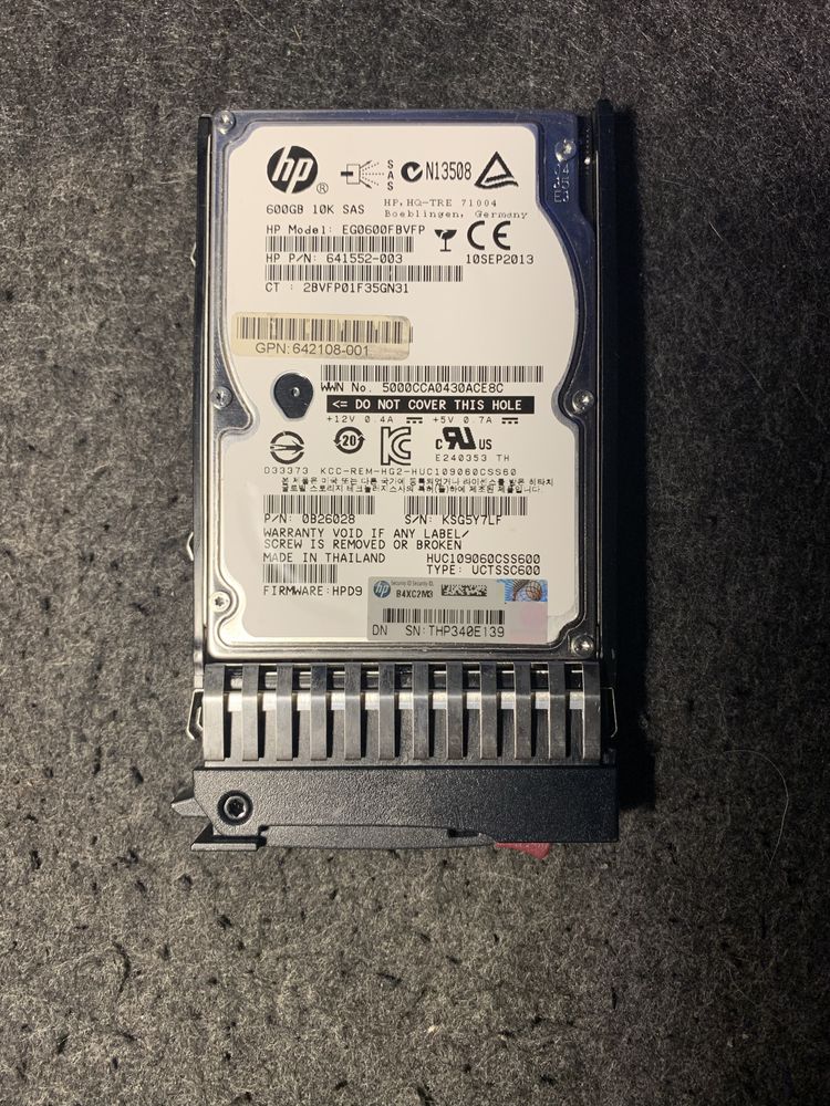 Серверний диск HP 600GB 10K 6G SAS 2.5”