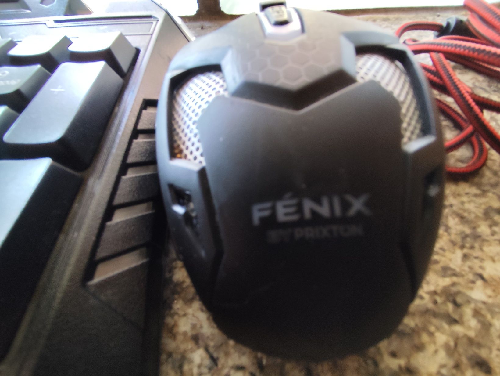Teclado e rato da marca Fênix.