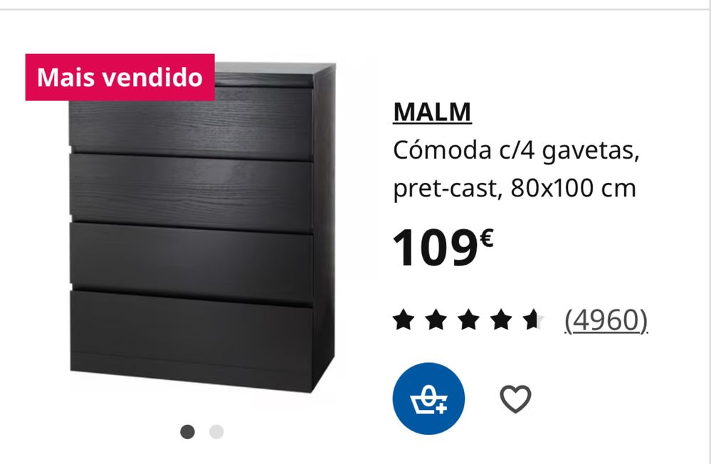 Comoda 4 Gavetas Ikea MALM
