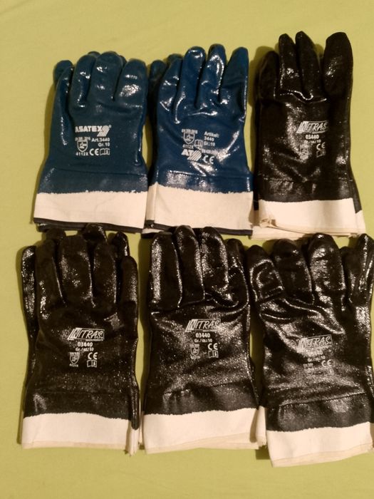 Rękawice robocze nitrylowe olejoodporne 10 xl