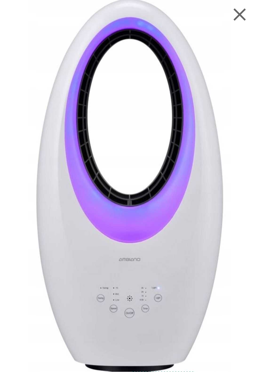 Wentylator kolumnowy bezłopatkowy stojący Ambiano 50 W LED Designerski