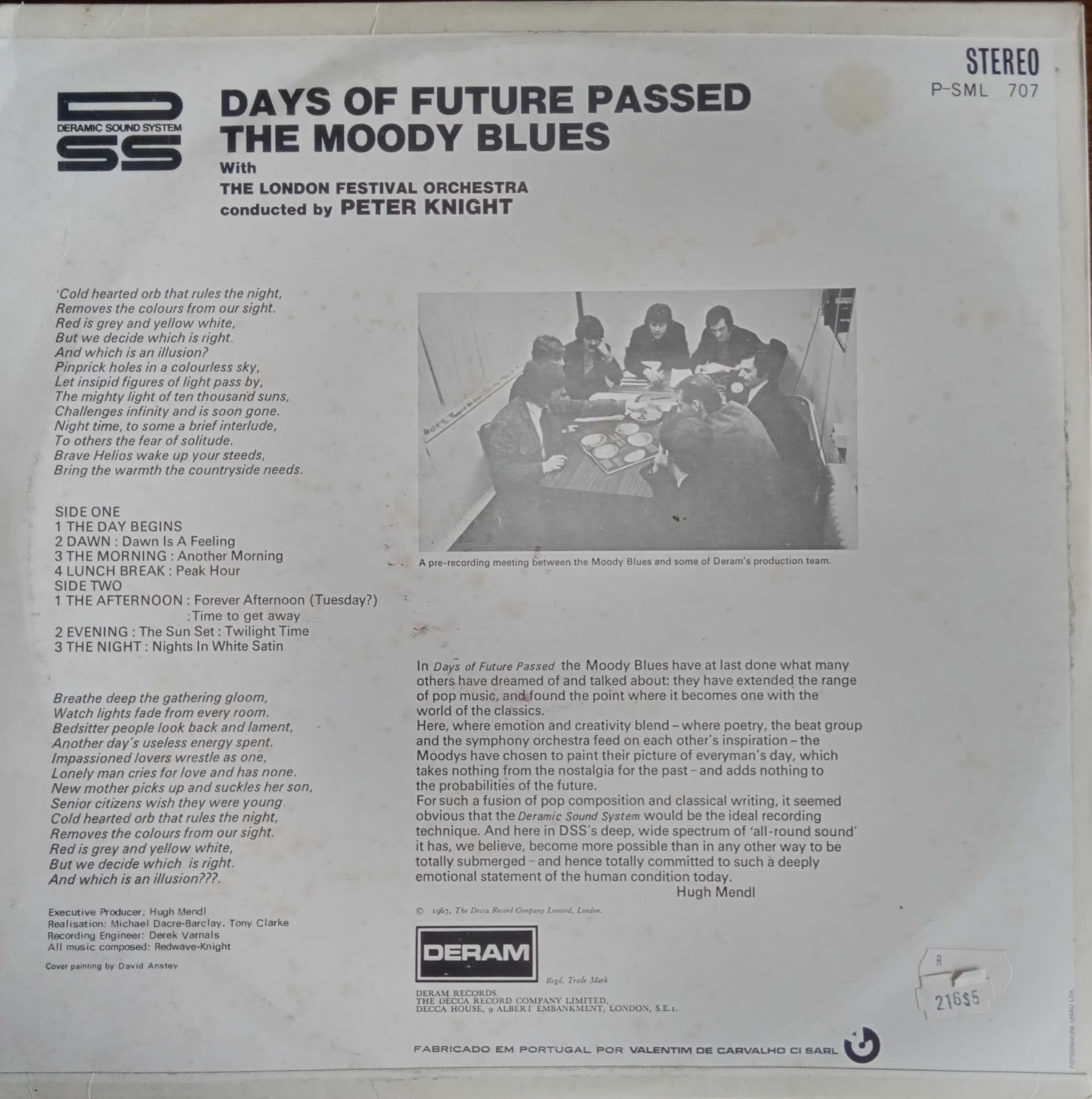 Moody Blues	- - - - -	Days Of Future Passed	- - - - -	LP