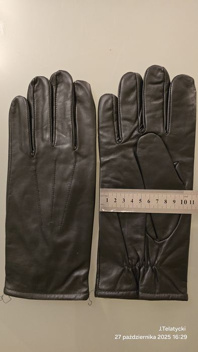 Męskie zimowe rękawiczki skórzane