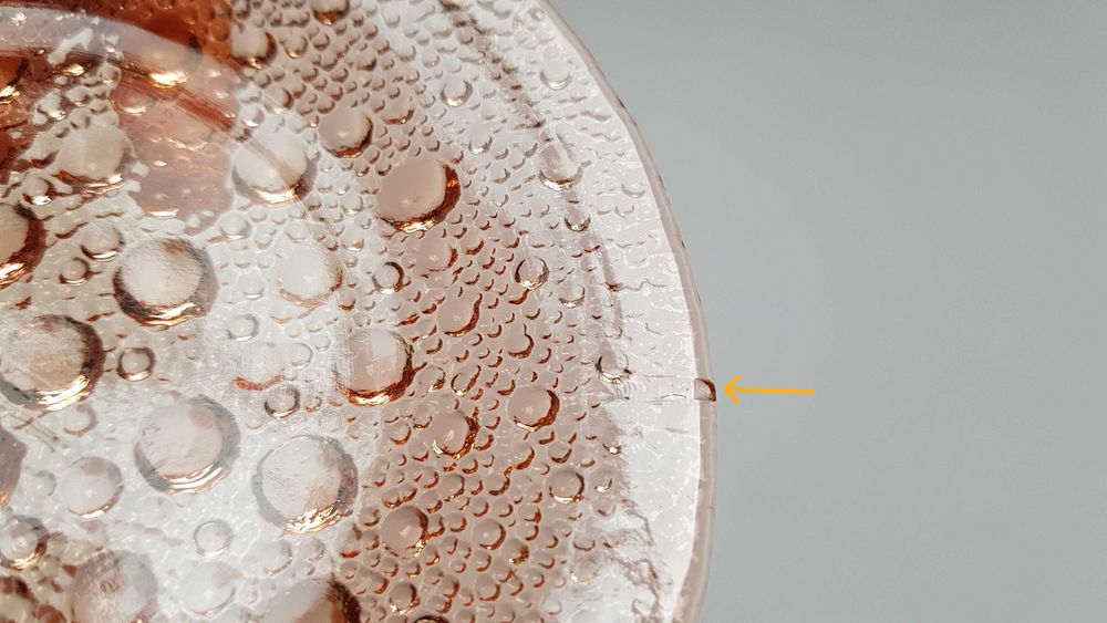 Zestaw: talerz + 6x talerzyk ASTEROID, Ząbkowice, kolorowe szkło PRL