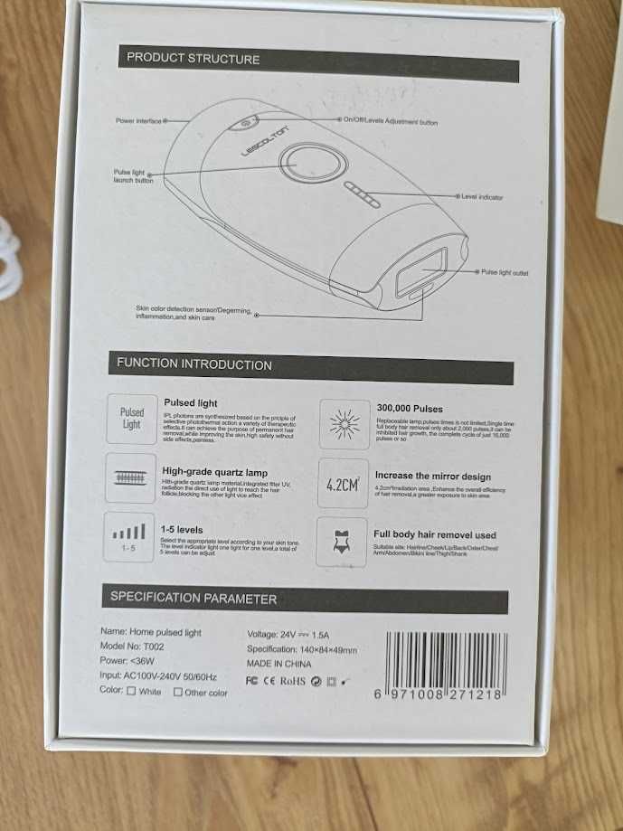 Depilator Laserowy LESCOLTON IPL 2 Lampy