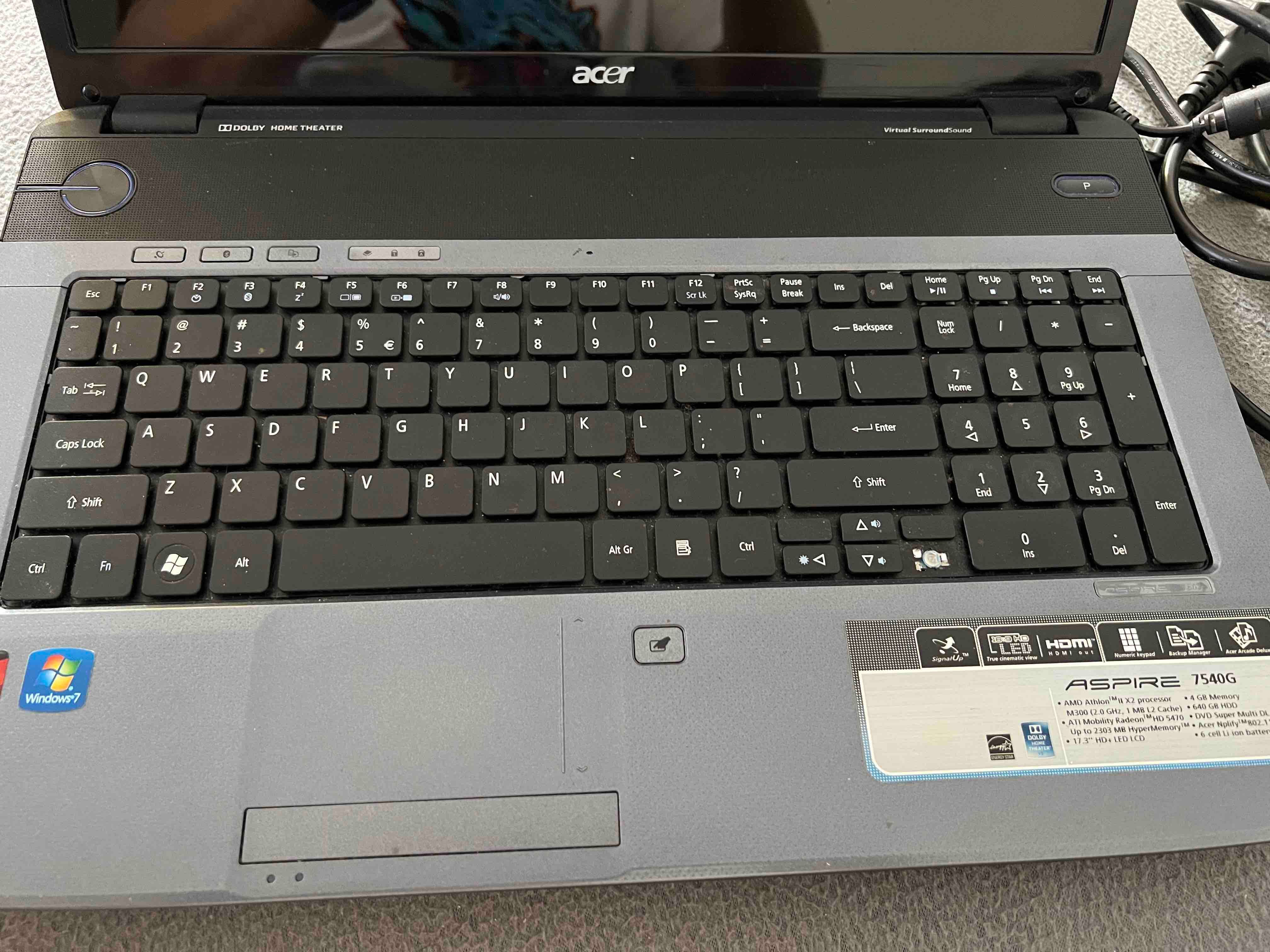 Laptop Acer Aspire 7540G - uszkodzony