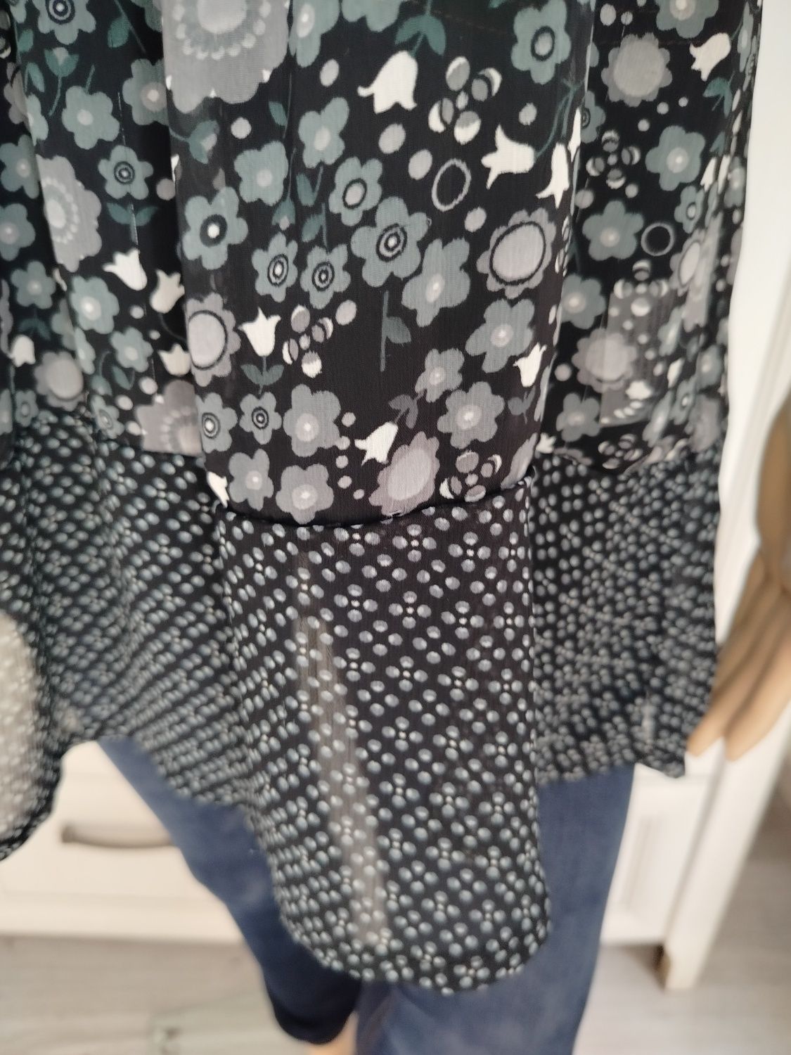 XS S M oversize atmosphere tunika plażowa vintage hippie etno szyfon