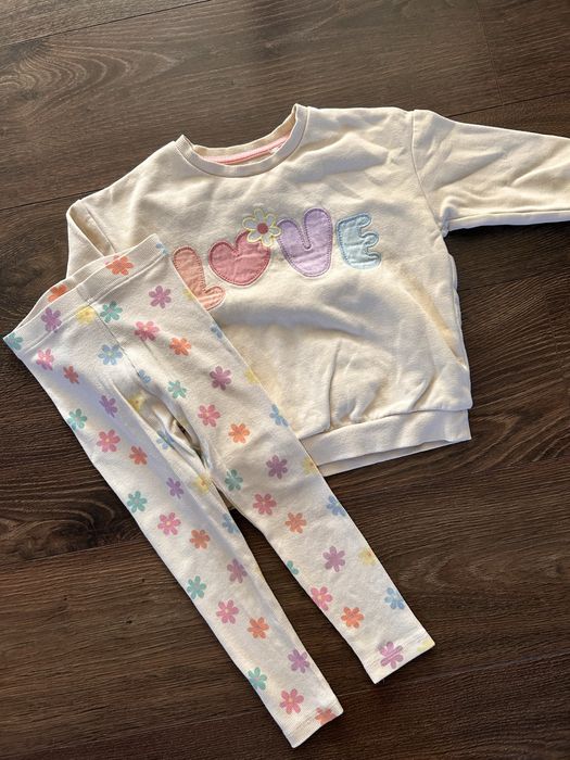 komplet dla dziewczynki kwiaty zestaw George r. 92-98 bluza i legginsy