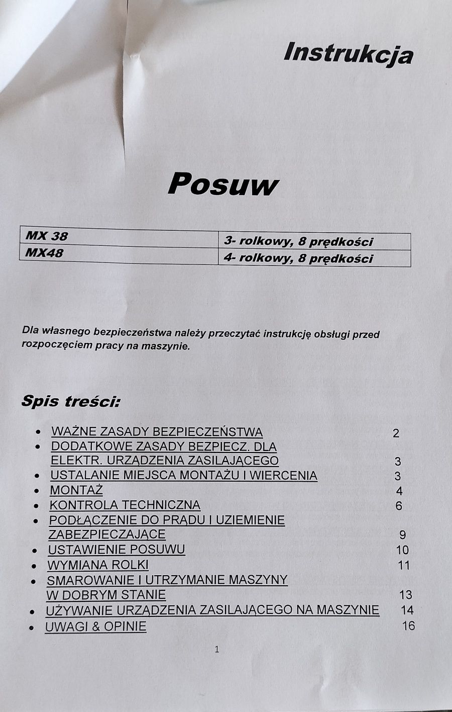 Posuw mechaniczny 4 rolkowy + podstawa