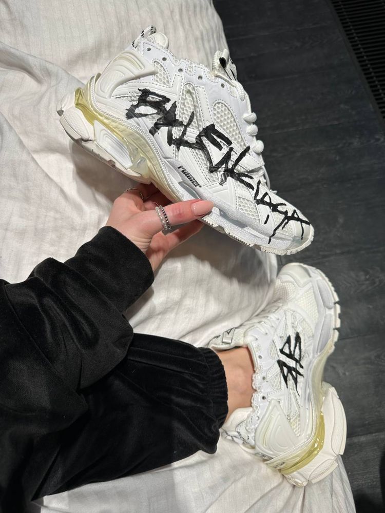 БЕЗ ПРЕДОПЛАТИ‼️Кросівки Balenciaga Runner Graffiti White,баленсіага.