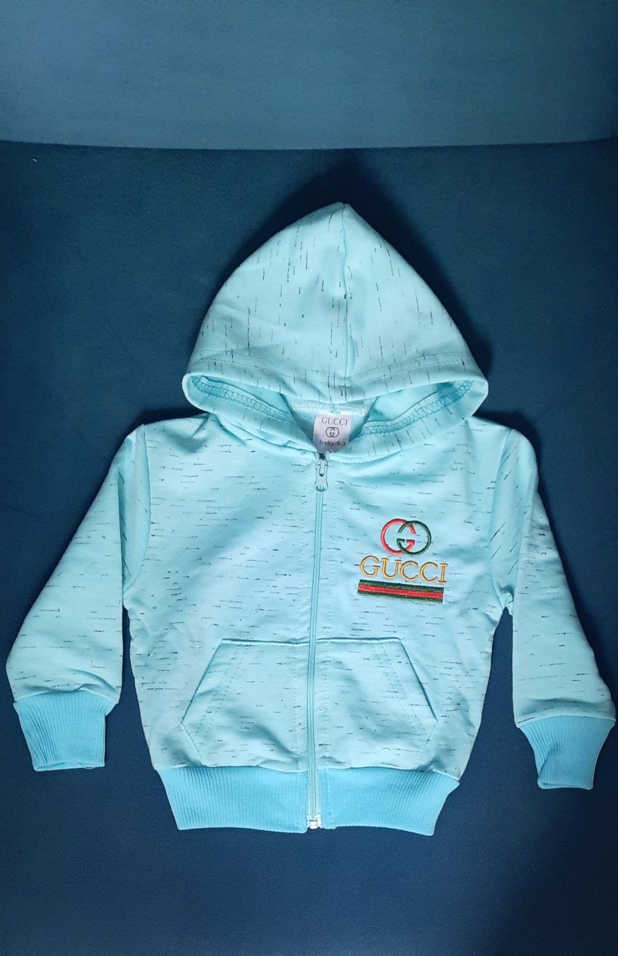 GUCCI Bluza dla noworodka rozpinana z kapturem  r. 0 - 3 mce