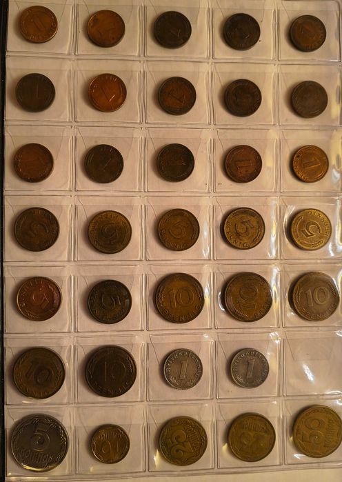 Zestaw monet niemieckich z lat od 1941 do 1996