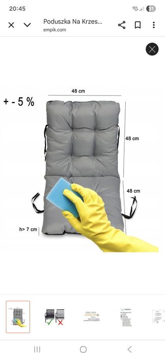 Poduszki na krzesla ogrodowe  10 szt