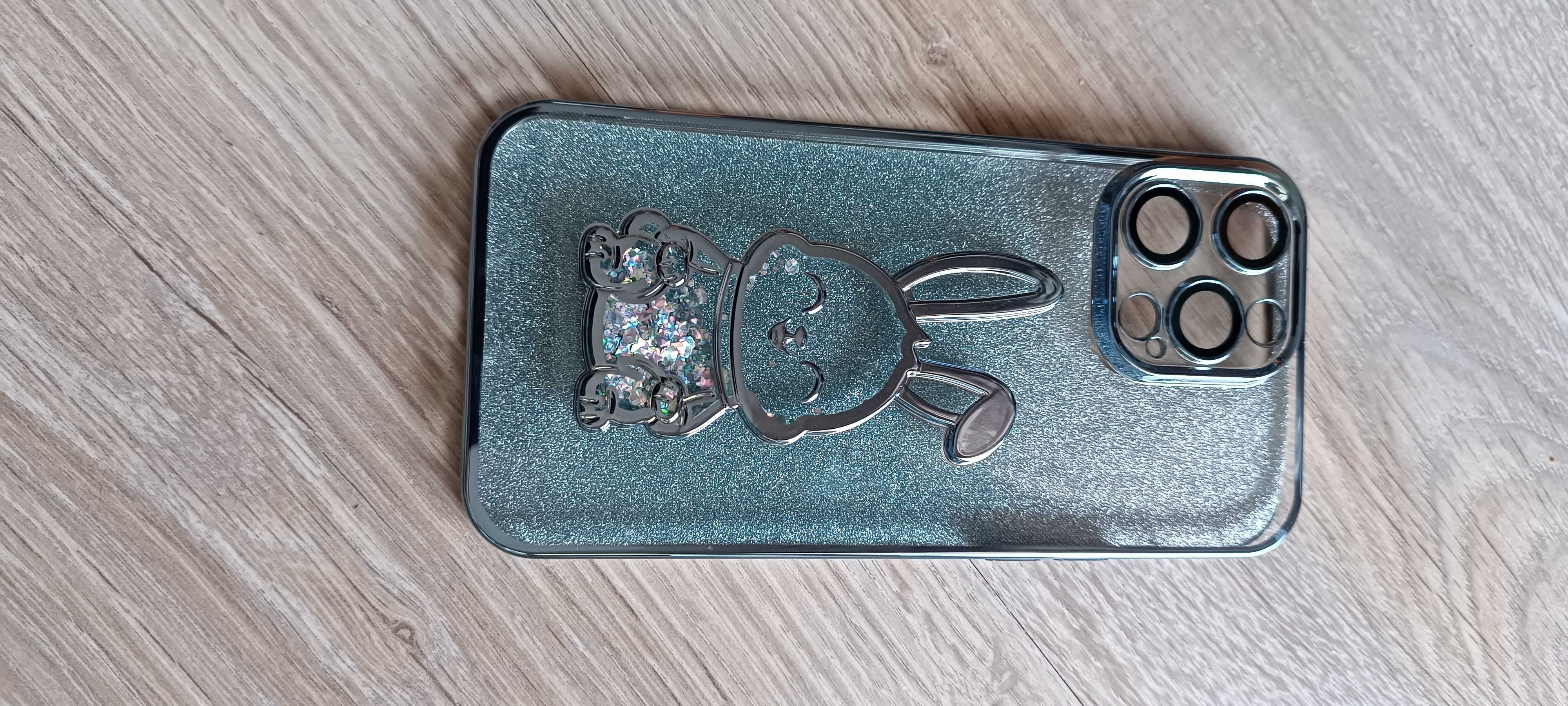 Etui Śliczna brokatowa gwiazda królik etui na iPhone 14 Pro Max