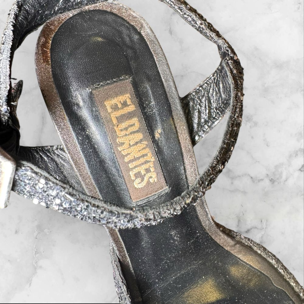 ELDANTES | Black Glittery Block Heels