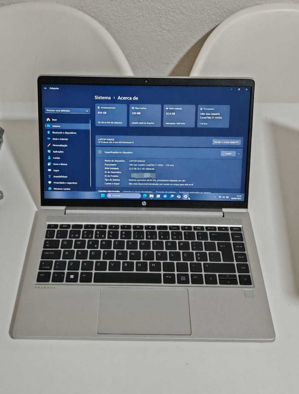 Portátil HP 440 ProBook G10-i7 1355U | 1TB | 32GB Ram | Como Novo