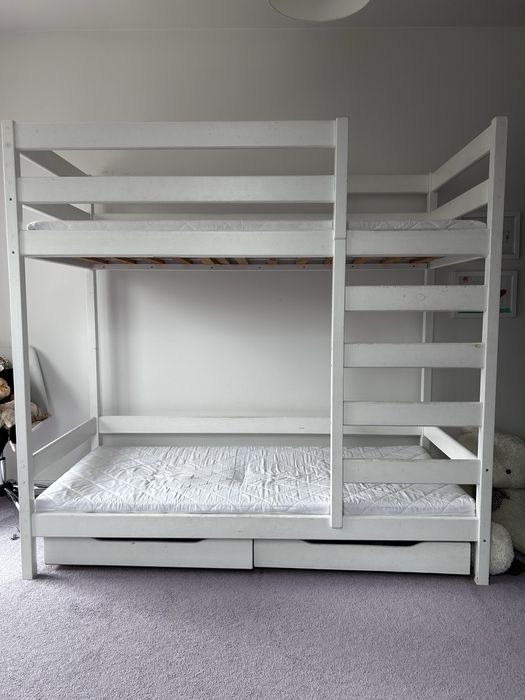 Łóżko piętrowe białe dziecięce