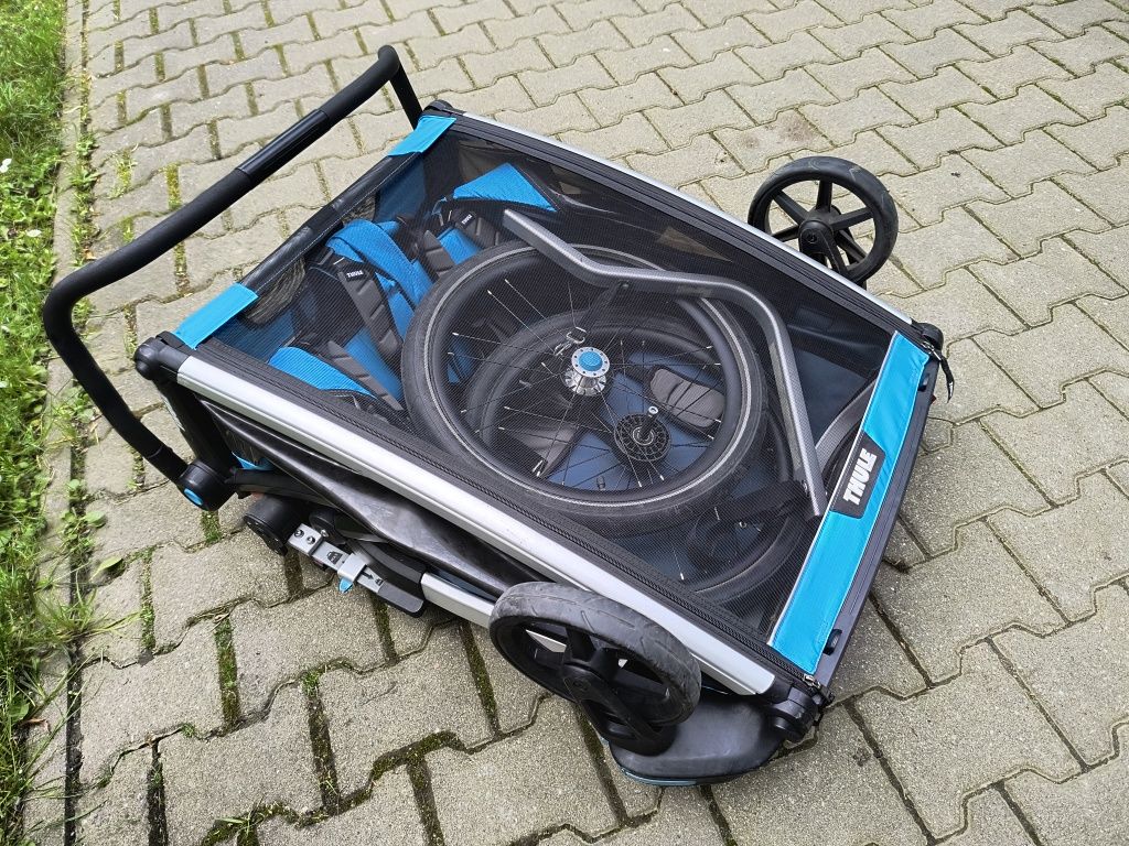 Thule Cross 2 - KOMPLET - przyczepka rowerowa dla 2