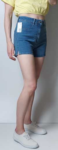 H&M_nowe jeansowe spodenki Hight Waist shorts_36/S
