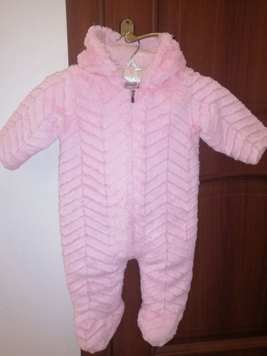 Деми теплый меховый комбинезон комбез тедди комбiнезон шубка демiсезон